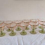 11 coupes La Rochère bicolores, années 1960-70