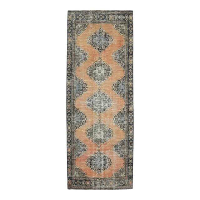 Vintage Turkish Hand-Knotted Runner 125x340