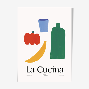 Wall poster minimalist kitchen banana pepper 30cm*40cm