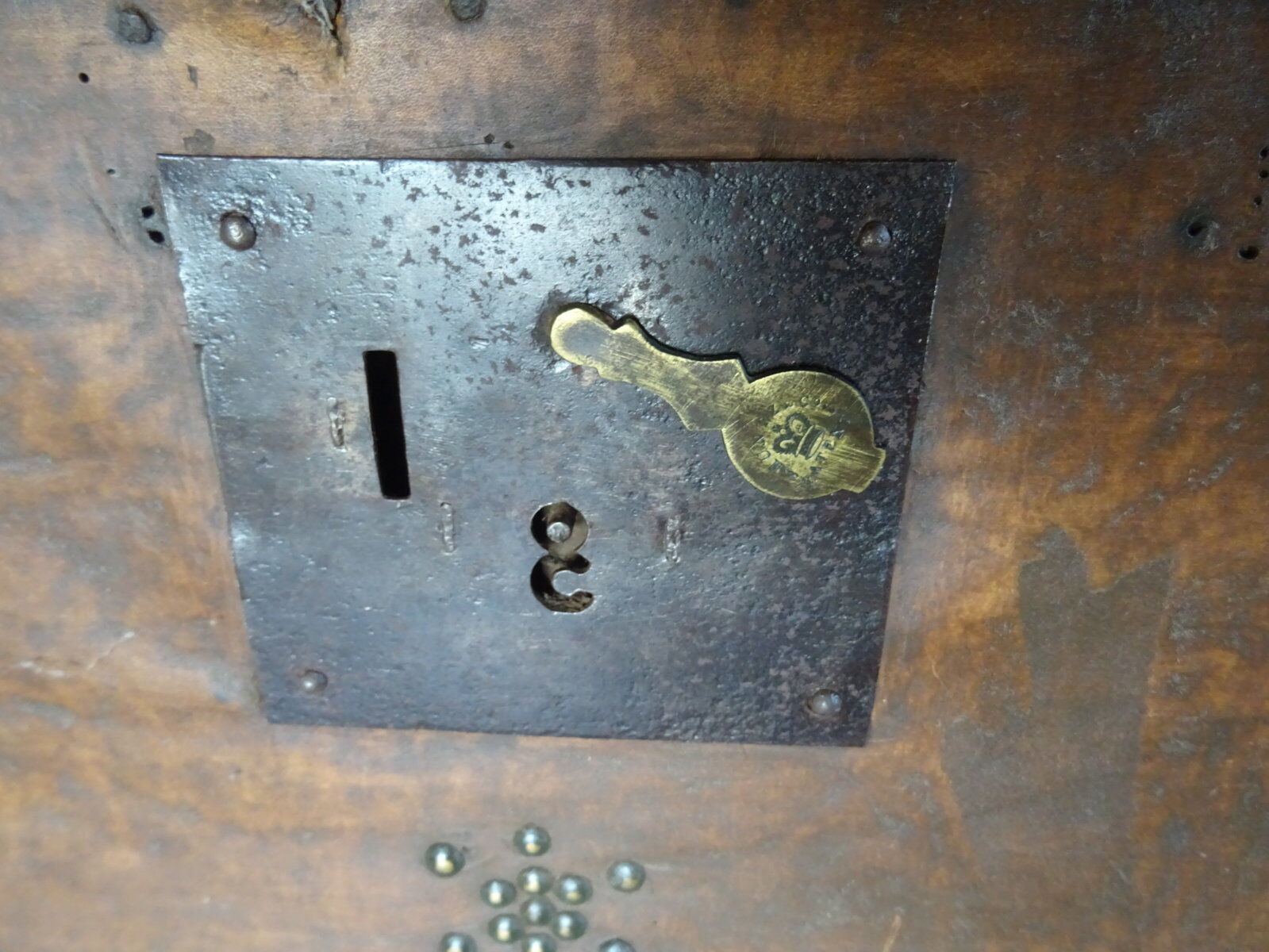 19th-century leather trunk