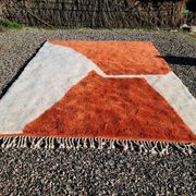 Terracotta and ecru Moroccan Mrirt rug 300x200 cm – abstract pattern