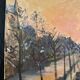 Geneviève chapront, snow boulevard saint-germain, signed oil on canvas