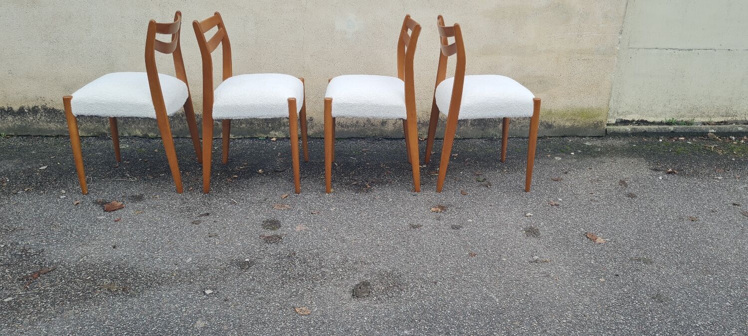 Set of 4 Scandinavian teak chairs