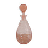 Pink engraved glass carafe