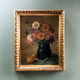 Tableau nature morte années 30 "fleurs et pommes"