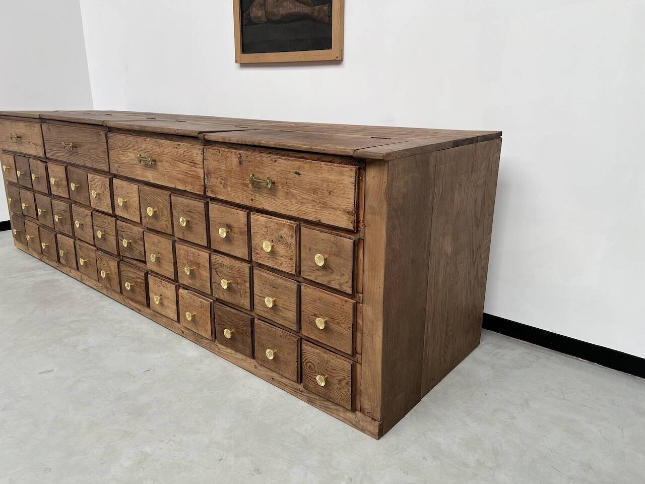 Old trade furniture with oak drawers XL format