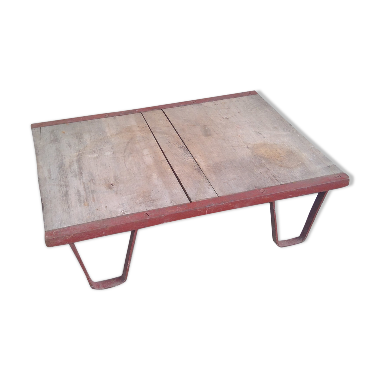 Vintage coffee table sncf metal industrial design