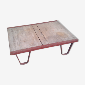 Vintage coffee table sncf metal industrial design