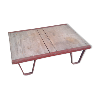 Vintage coffee table sncf metal industrial design