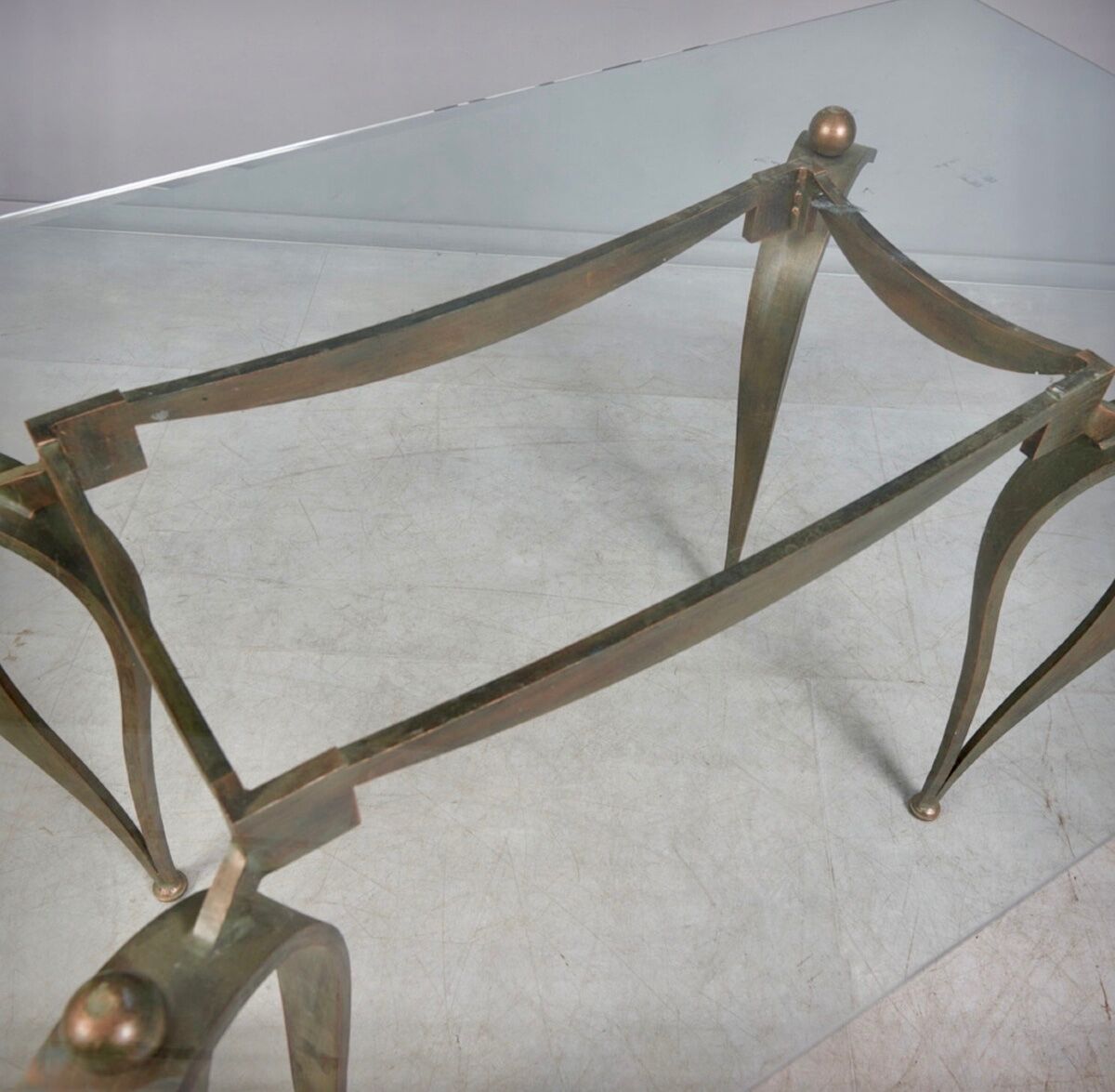 Bronze dining table, late 20th century.