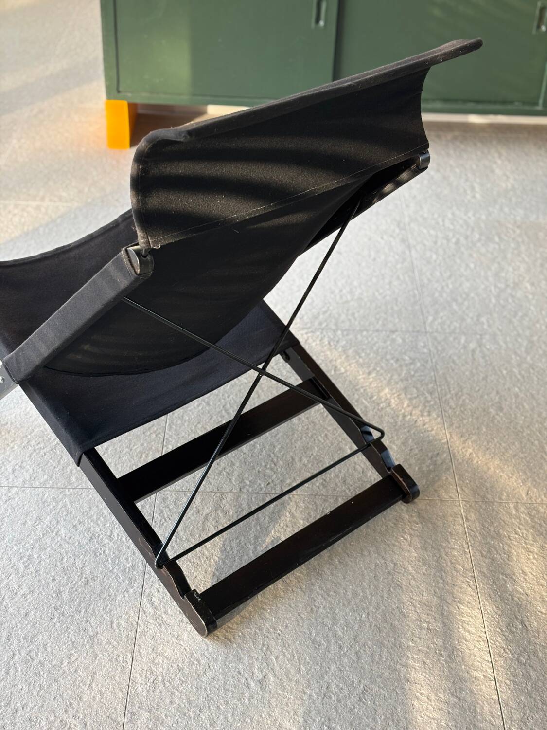 Fauteuil pliant vintage en bois et toile par Tord Bjorklund pour Ikea