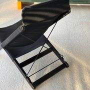 Vintage wood and canvas folding armchair by Tord Bjorklund for Ikea