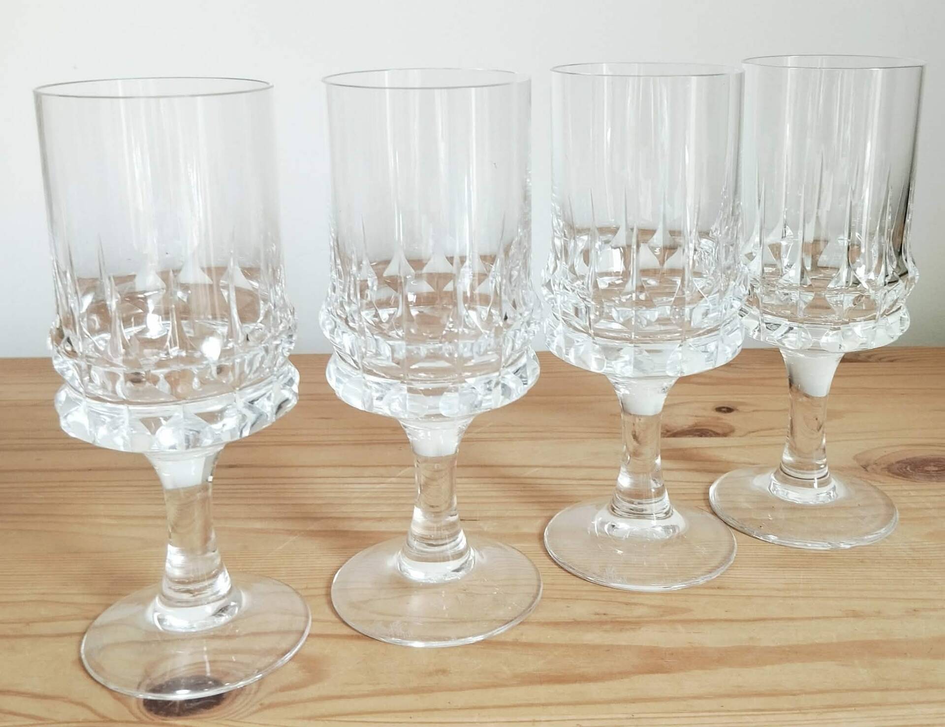 Set of 4 cut crystal water glasses Rosenthal Studio Linie Line