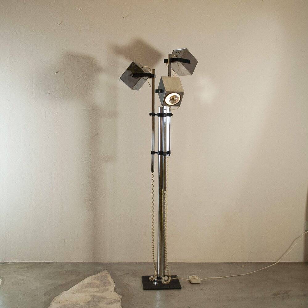 Adjustable Space Age floor lamp in metal, Italy, 1970s