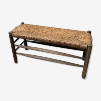 Banc en bois et paille