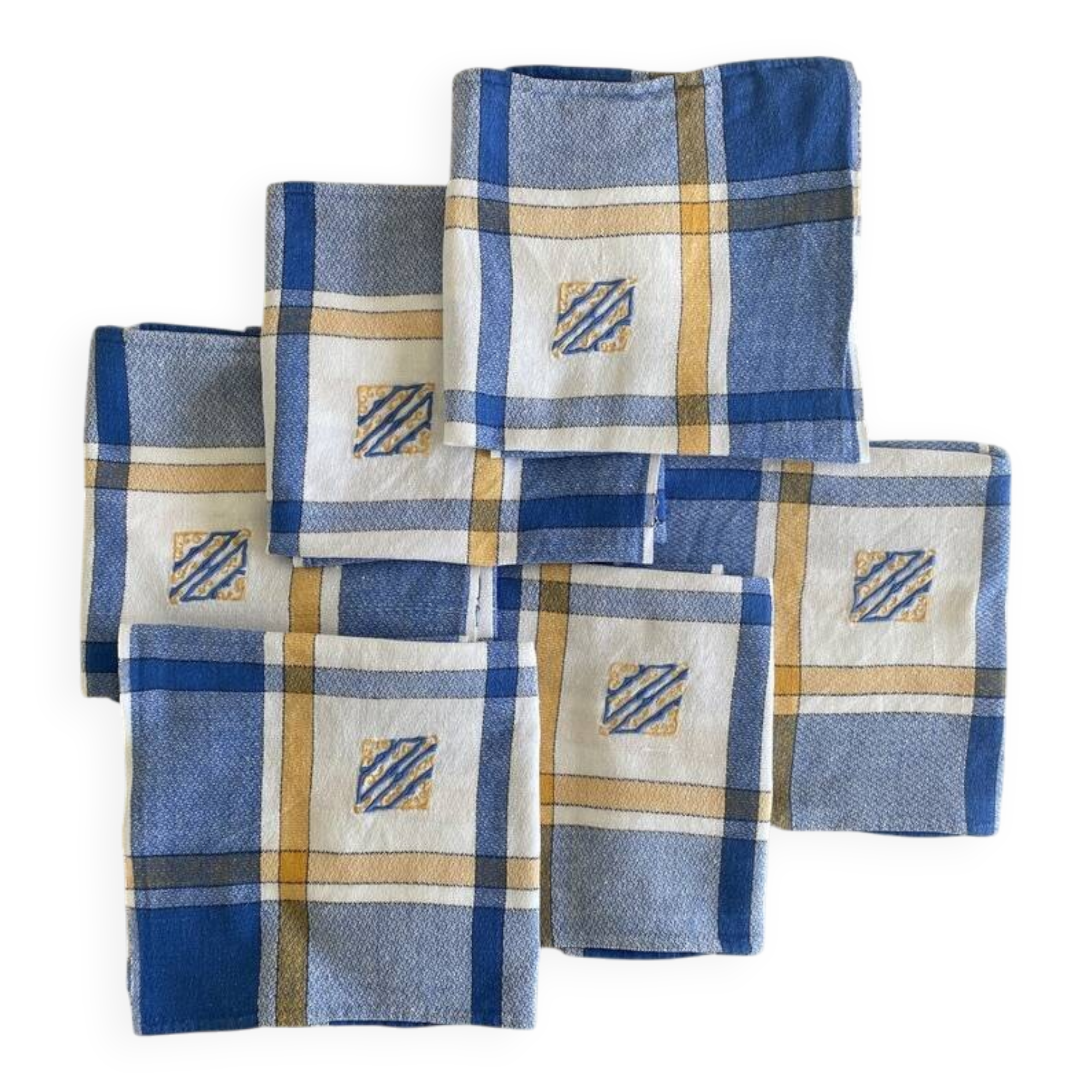 Set of 6 Scottish weave napkins - 60x60cm - cotton