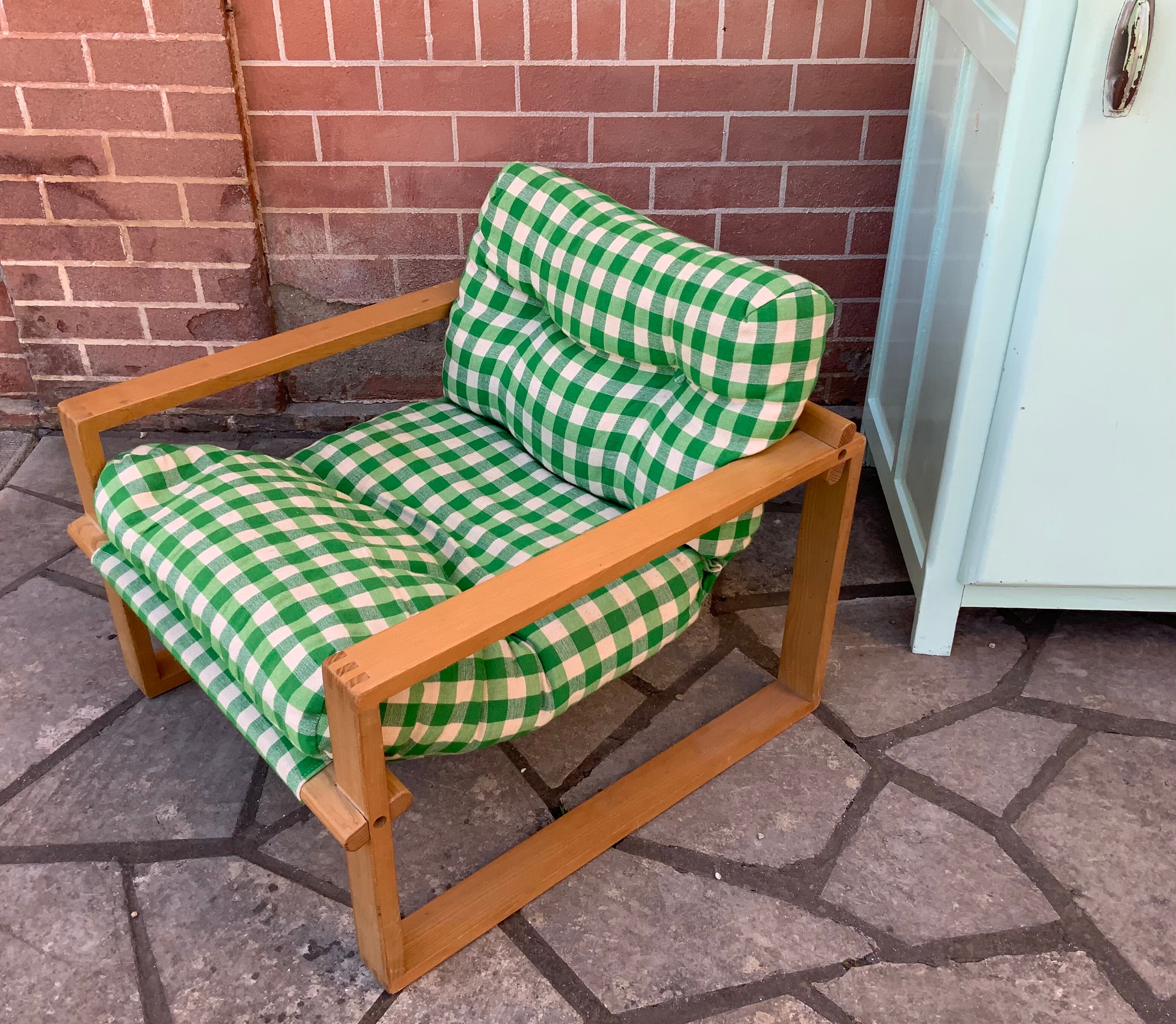Vintage pine armchair