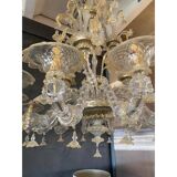 Contemporary Floral Venetian "Ca Rezzonico" Gold Murano Glass Chandelier