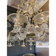 Contemporary Floral Venetian "Ca Rezzonico" Gold Murano Glass Chandelier