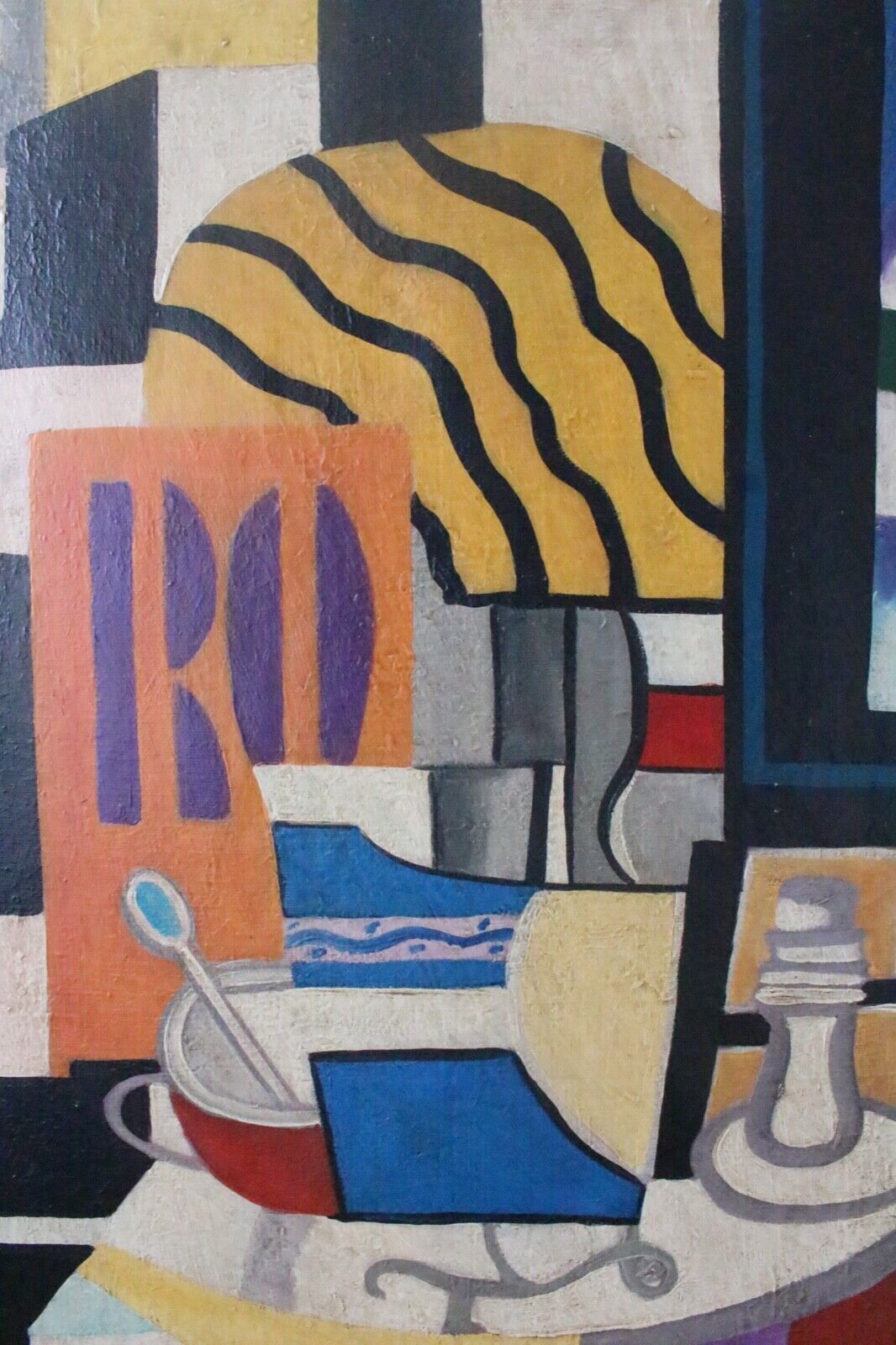 Tableau huile sur toile Fernand Léger cubistes peintre français vieux