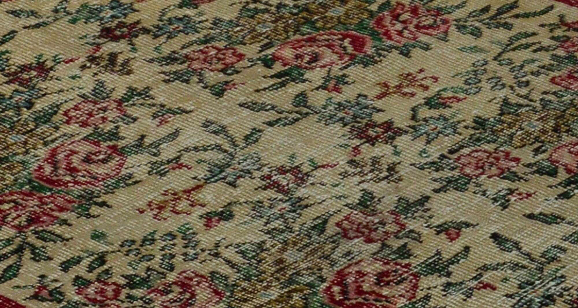 Turkish Anatolian Handmade Vintage Area Rug 203 cm x 104 cm