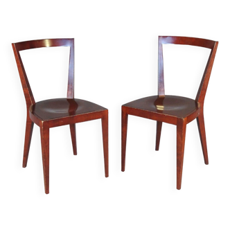 Pair of Bistro Chairs, "geometric" 1980