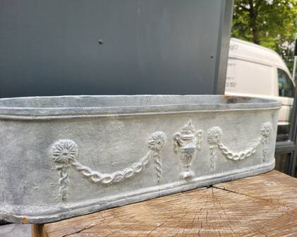 Large cast iron planter grey jardiniere