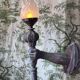 Rare and imposing wall light, torchiere mid-20th century