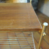 Vinyl storage cabinet with vintage wheels 70s