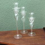 Set of 3 glass candle holders