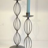 Geometric METAL CANDLE HOLDERS Patinated Gray