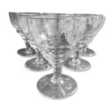 6 water glasses – guilloche blown crystal