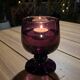 Large purple bubble glass lantern biot – signed