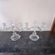 Pair of crystal candelabra, signed Baccarrat