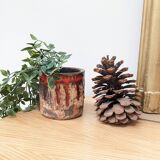 Brown and red ceramic pot