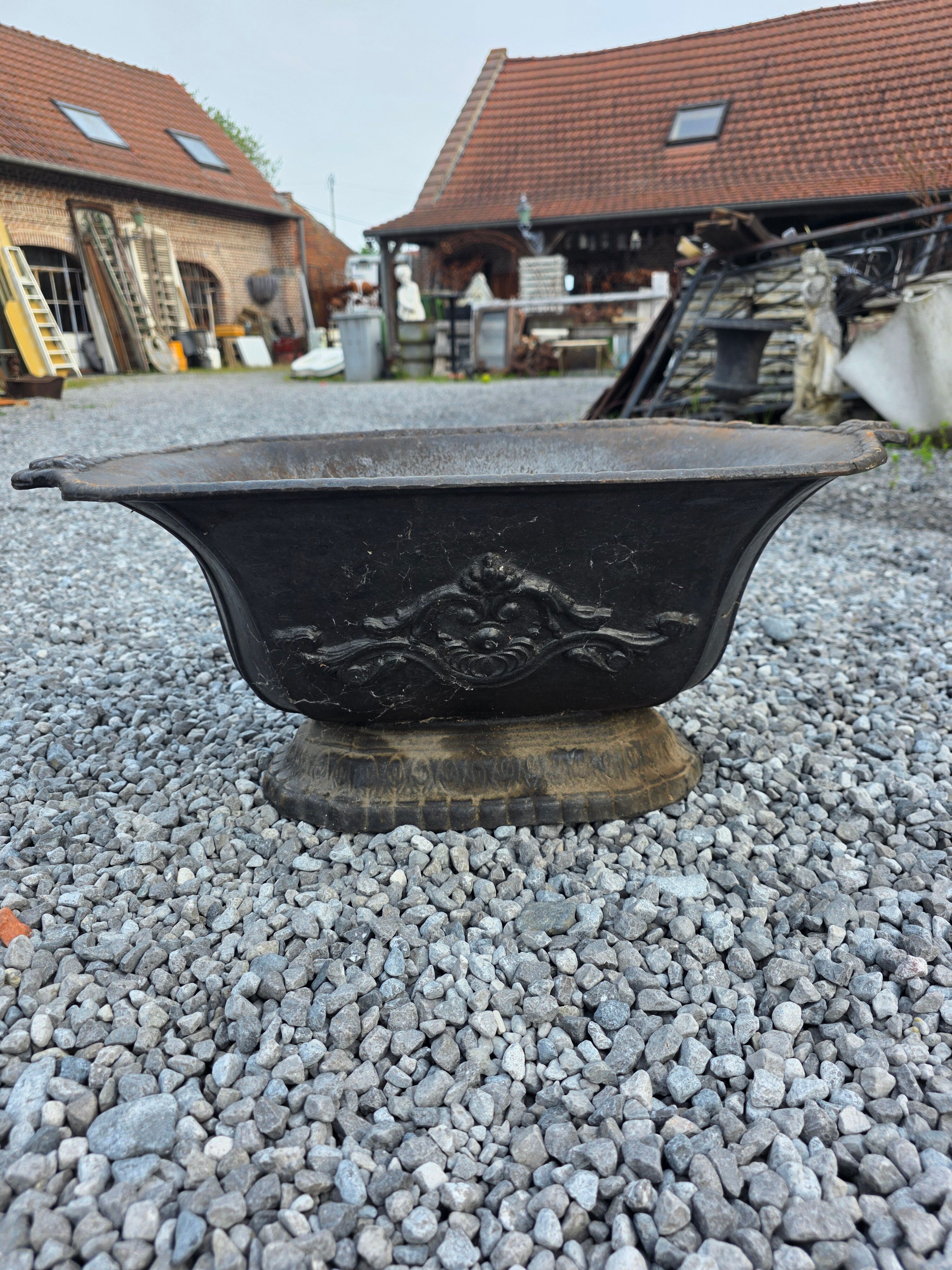 Antique cast iron planter