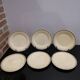 6 assiettes à desserts vintage écru liseré doré porcelaine Niderviller modèle Amiens