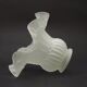French vintage white opaque glass replacement shade with frilled edge.