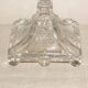 19th century candlestick in molded glass decorated with roses and lions