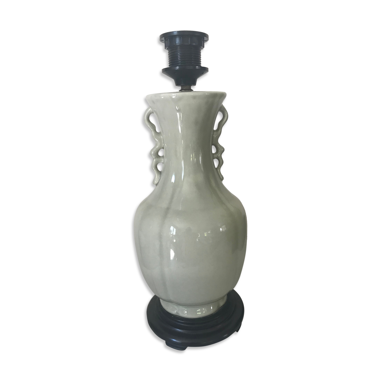 Vintage ceramic lamp green celadon