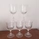 Chiseled stemware, set of 5 vintage water glasses