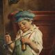 Old painting signed A. Dumini "Preparing for the Market" 19th century