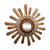 Mirror former Sun in gold and silver wood 65 x 65cm