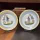 Pair of Quimper earthenware plates from the 1930s.