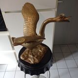 VINTAGE GOOSE COFFEE TABLE WITH GLASS TOP 70S
