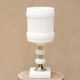 White Italian alabaster and brass lamp, 1960s