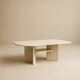 Vintage sculptural coffee table in travertine, 1980s.