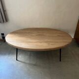 Table basse en bois, pieds en métal