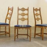 Chaises de salle à manger en chêne brutaliste danois des années 1960 dans le style de Kjærnulf