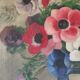 Painting bouquet of anemone flowers from the 40s signed